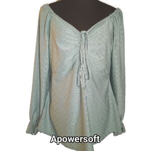 Green Peasant Blouse (0594)